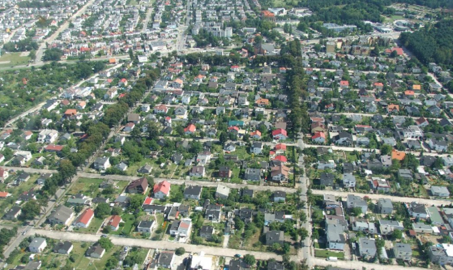 Toruńskie osiedle Wrzosy widziane z lotu ptaka