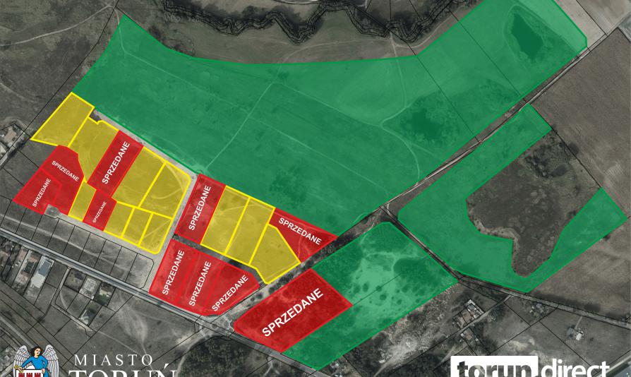 Mapa terenów w strefie Toruń Wschód