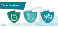 Grafika rządowa z napisem - Tarcza branżowa - liczą się konkrety