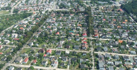 Toruńskie osiedle Wrzosy widziane z lotu ptaka