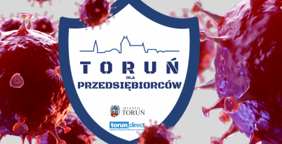 Grafika z napisem Toruń dla przedsiębiorców / LOGOTYP CWB / MIASTO TORUŃ