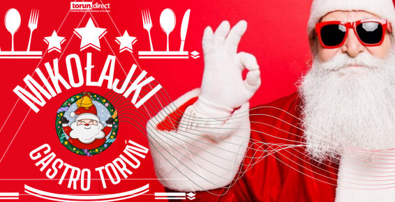 Grafika z tekstem Mikołajki Gastro Toruń 