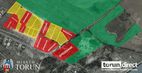 Mapa terenów w strefie Toruń Wschód